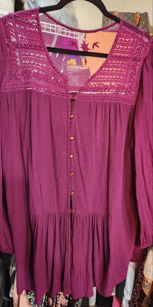Woman's Blouse with Lace Detail